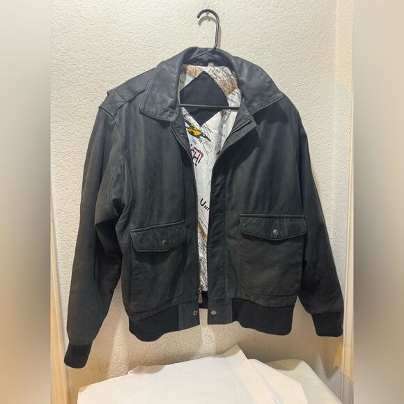 Vtg Preston & York 100% Genuine Leather Bomber Jacket Men’s Size M Flight Retro - Picture 1 of 10
